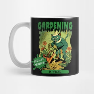 Gardening because murder, vintage poster Mug